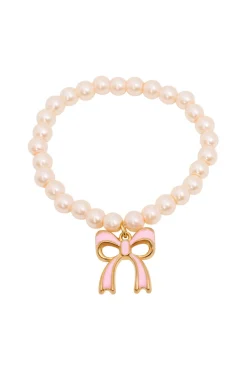 She's Coquette Pink Bow Pearl Bracelet
