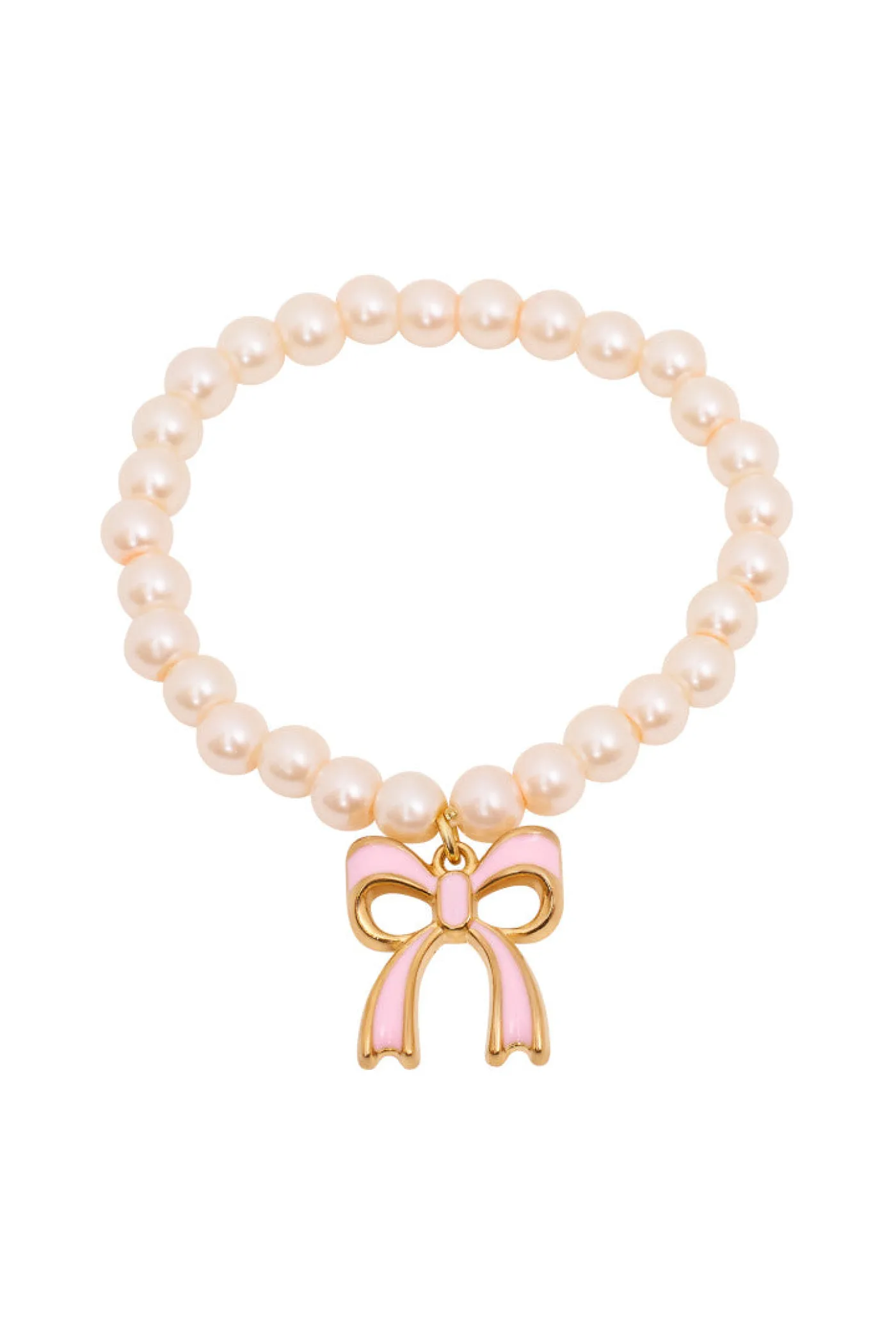 She's Coquette Pink Bow Pearl Bracelet