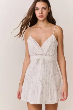 Sibelle Floral Embroidered Cotton Mini Dress