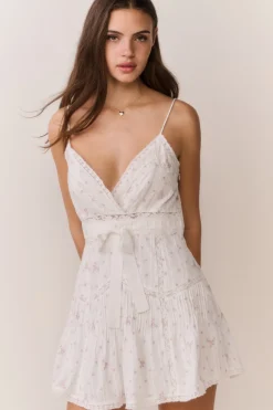 Sibelle Floral Embroidered Cotton Mini Dress