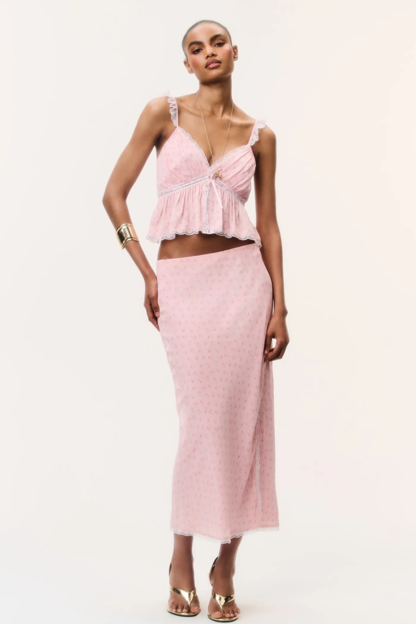 Silvia Floral Crepe Midi Skirt