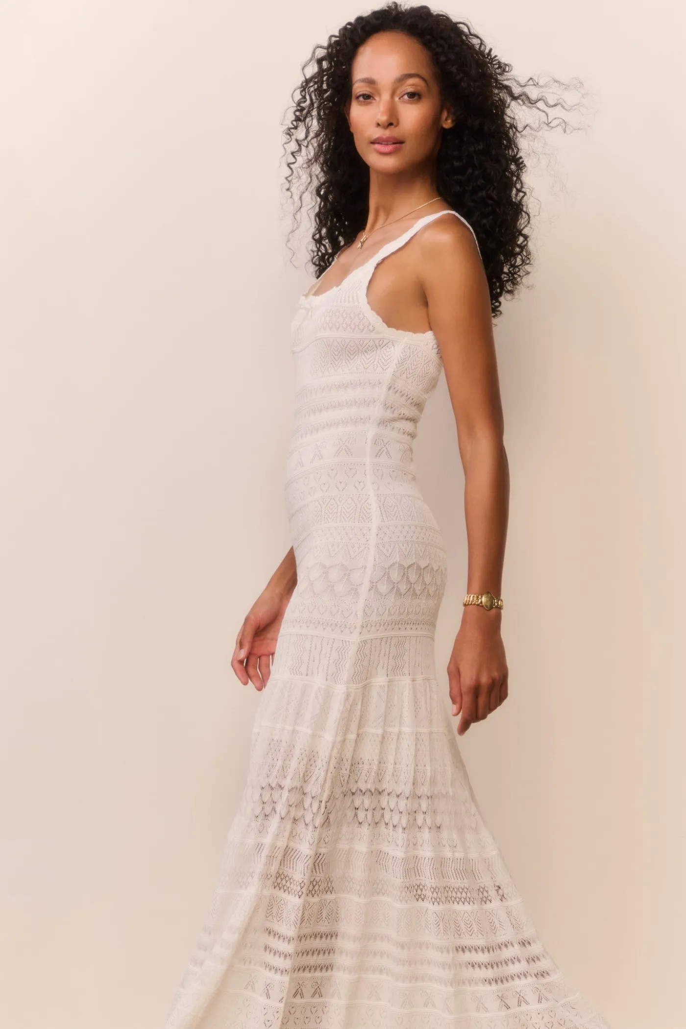 Solenne Fine Pointelle Maxi Dress