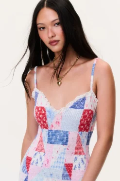 Solier Patchwork Print Mini Dress