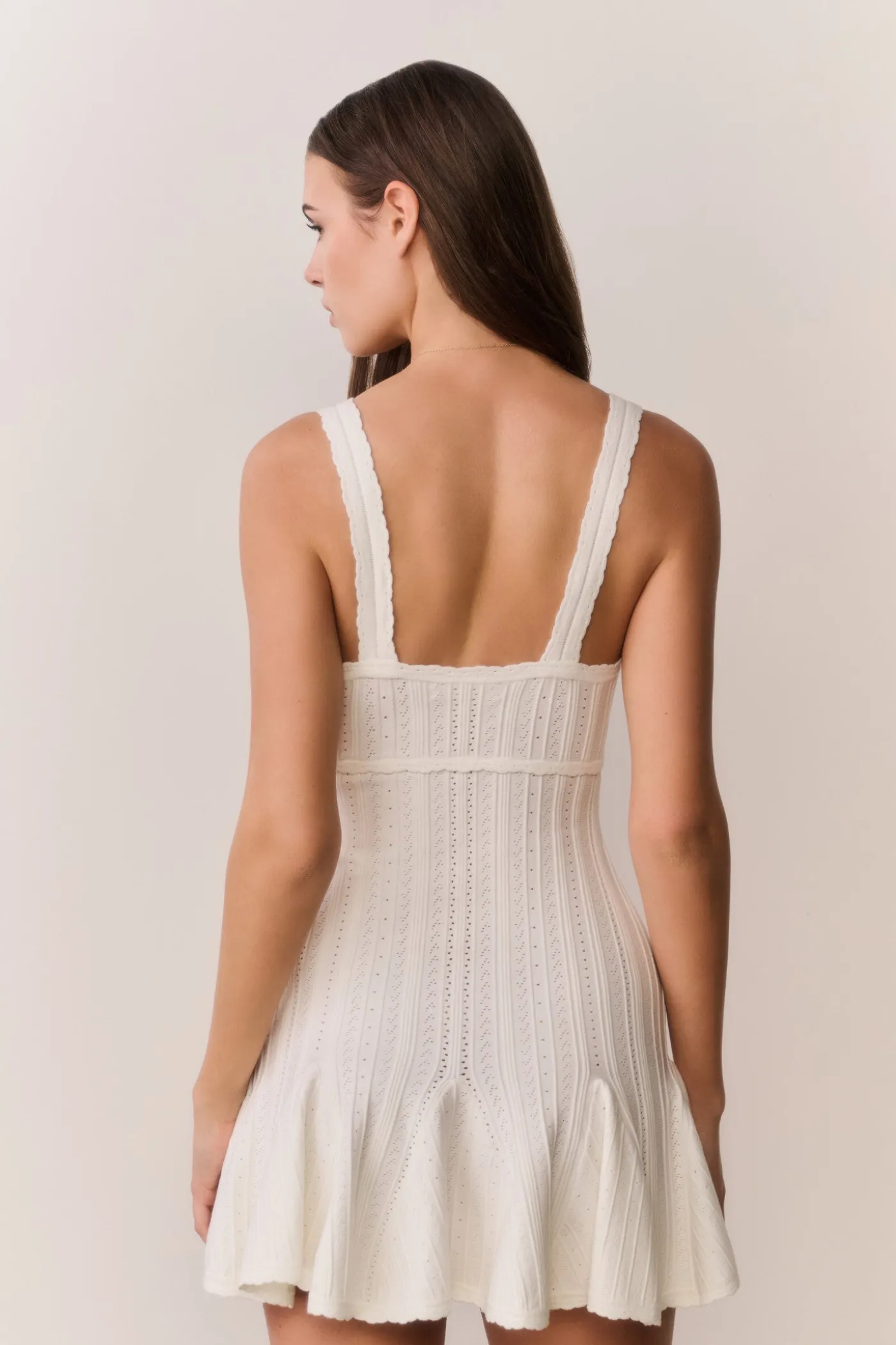 Tabatha Stretch Pointelle Mini Dress