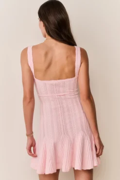 Tabatha Stretch Pointelle Mini Dress
