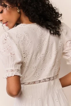 Tarragon Cotton Bandana Eyelet Midi Dress