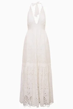 Trix Eyelet Halter Maxi Dress