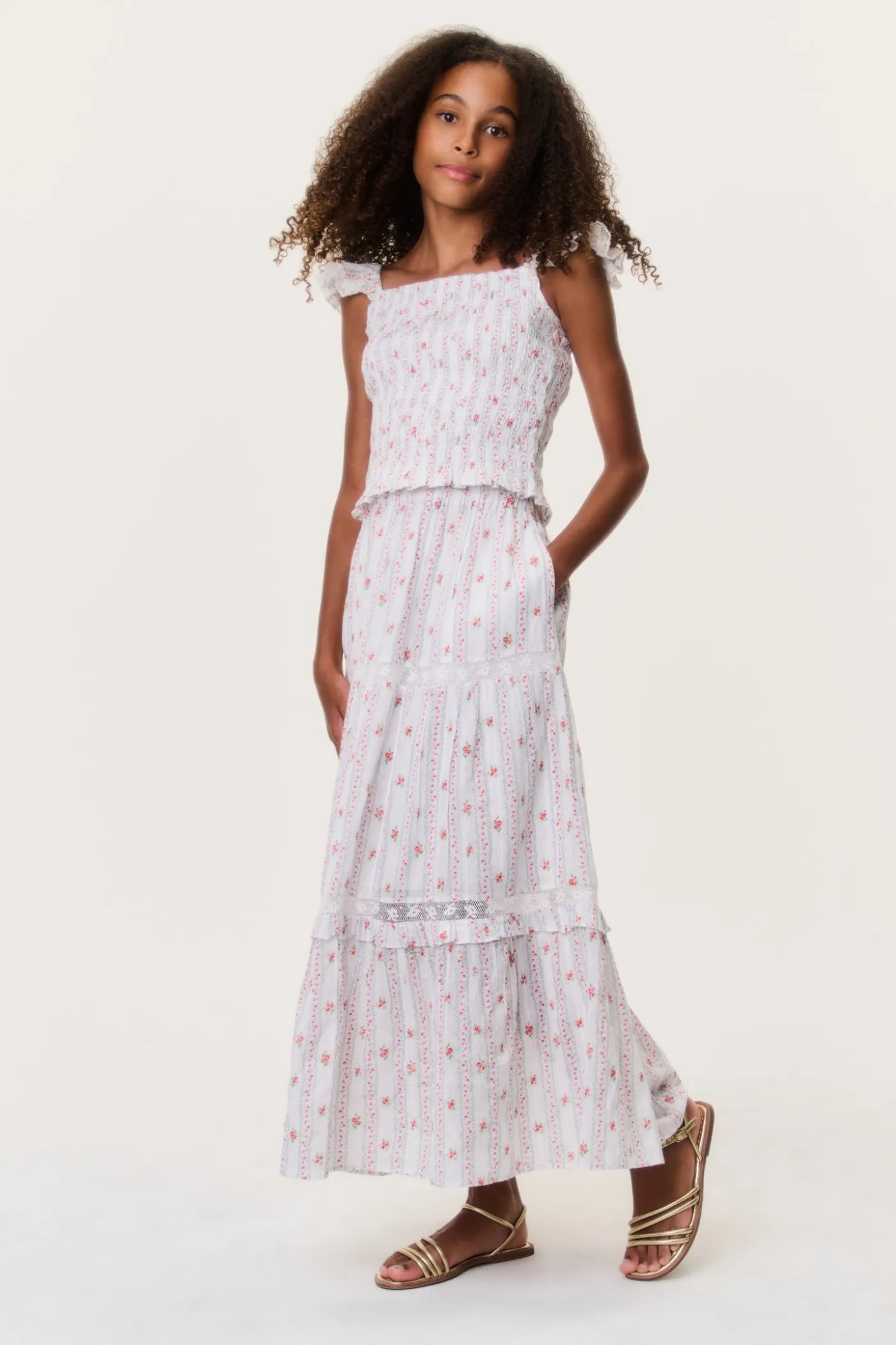 Tween Cherry Stripe Colina Skirt