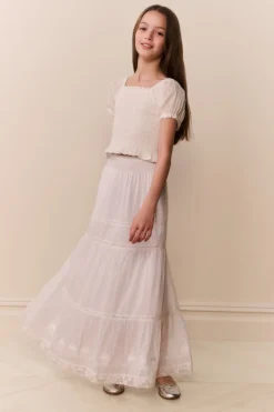 Tween Cotton Tiered Sampaio Maxi Skirt