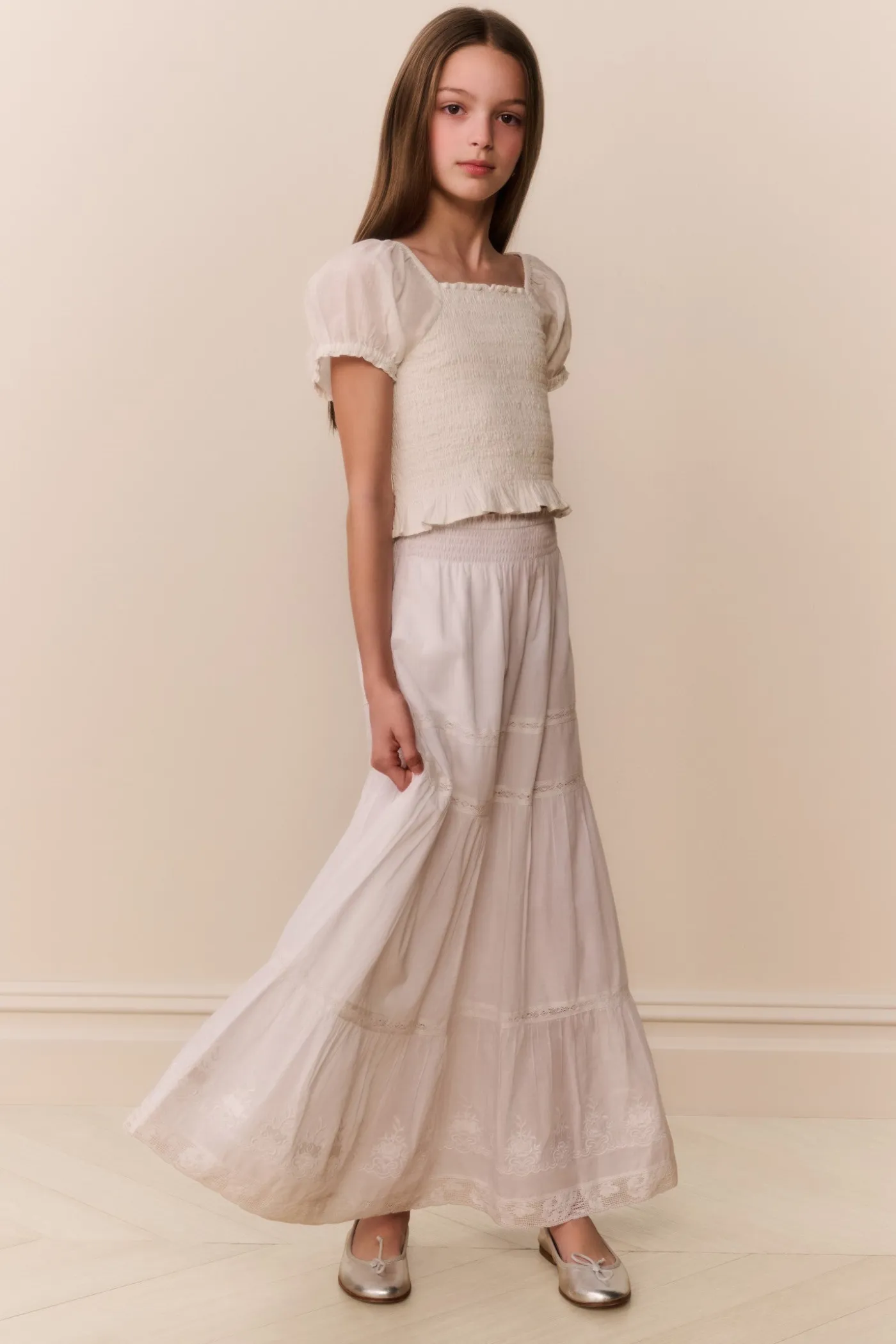 Tween Cotton Tiered Sampaio Maxi Skirt