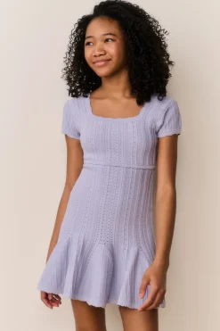 Tween Daffron Stretch Pointelle Dress