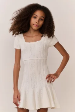 Tween Daffron Stretch Pointelle Dress