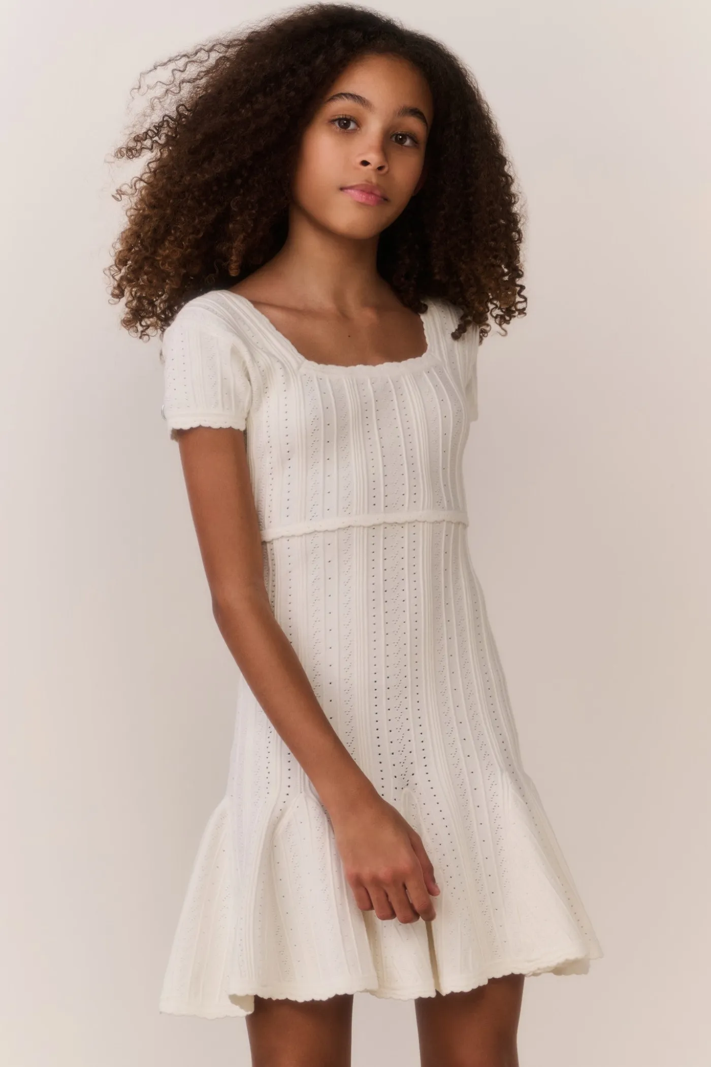 Tween Daffron Stretch Pointelle Dress