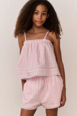 Tween Fiorella Gingham Top