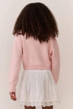 Tween Jayne Bow Embroidered Cardigan