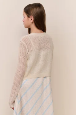 Tween Kena Alpaca-Wool Pointelle Cardigan