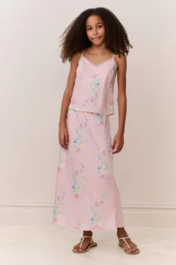 Tween Lirena Satin Floral Top