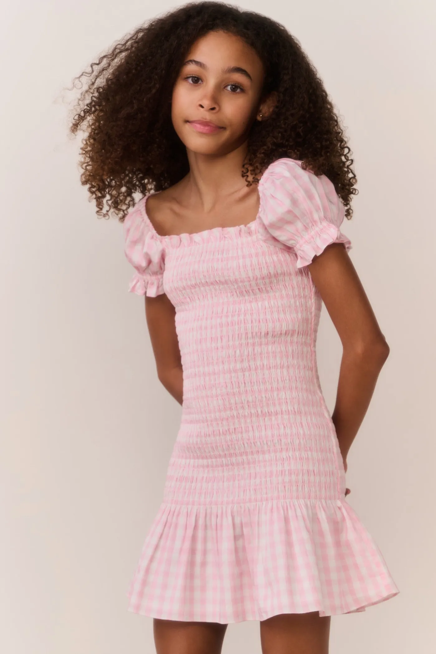 Tween Mosa Cotton Gingham Dress