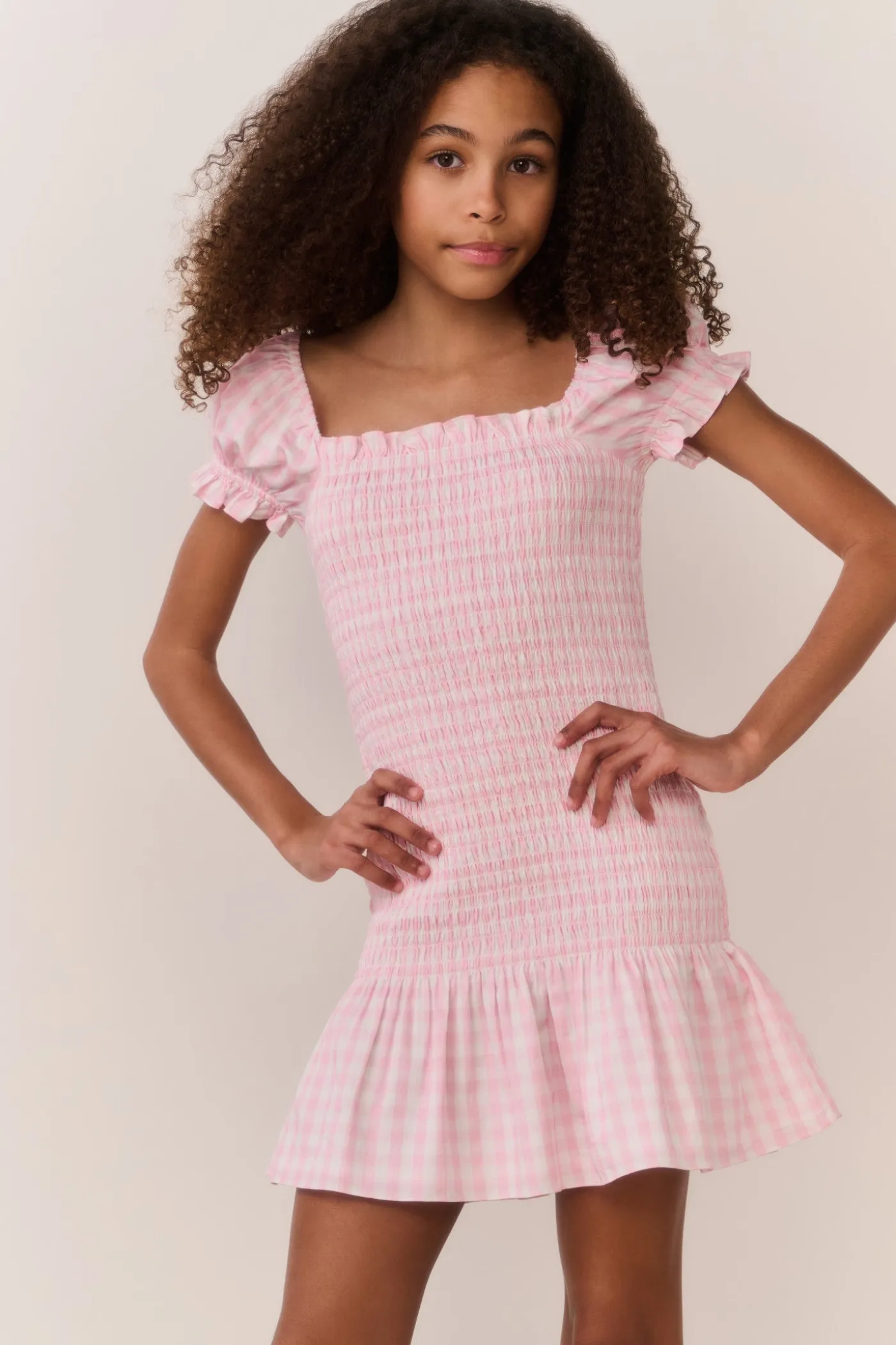 Tween Mosa Cotton Gingham Dress