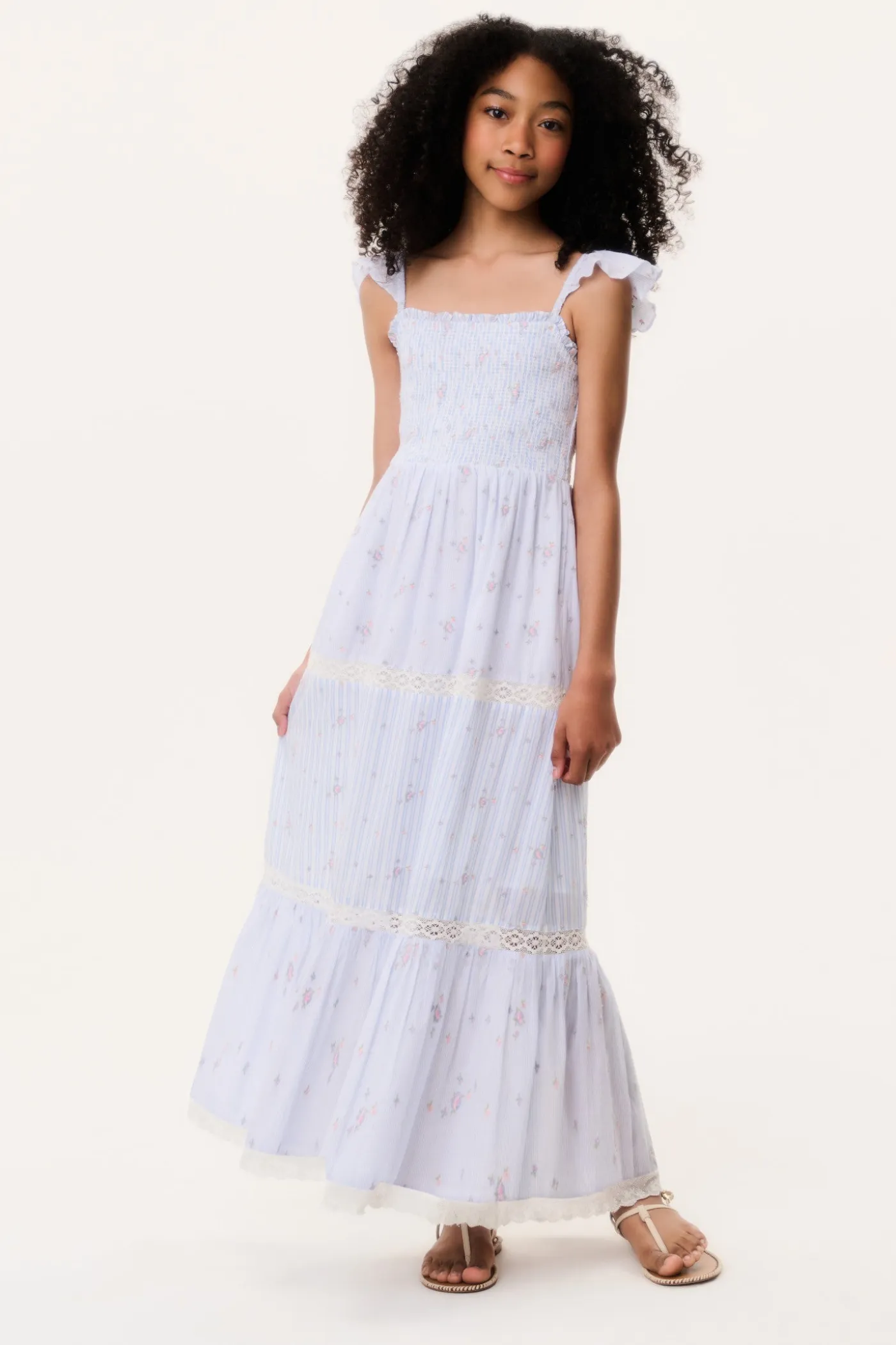 Tween Rhiannon Striped Floral Dress
