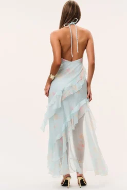 Vailo Floral Silk Chiffon Dress