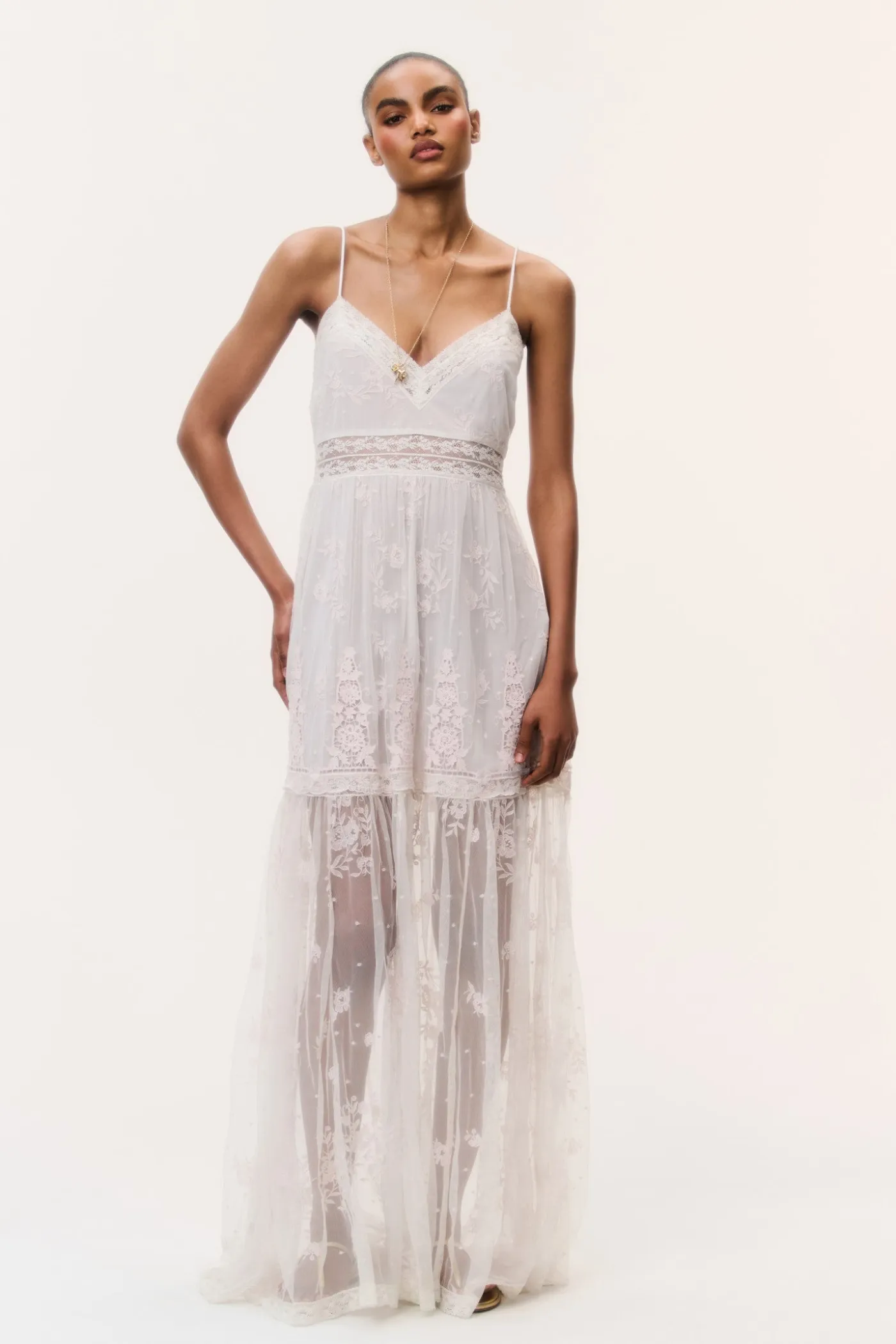 Valmy Embroidered Tulle Maxi Dress