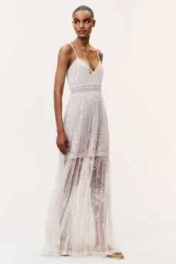 Valmy Embroidered Tulle Maxi Dress