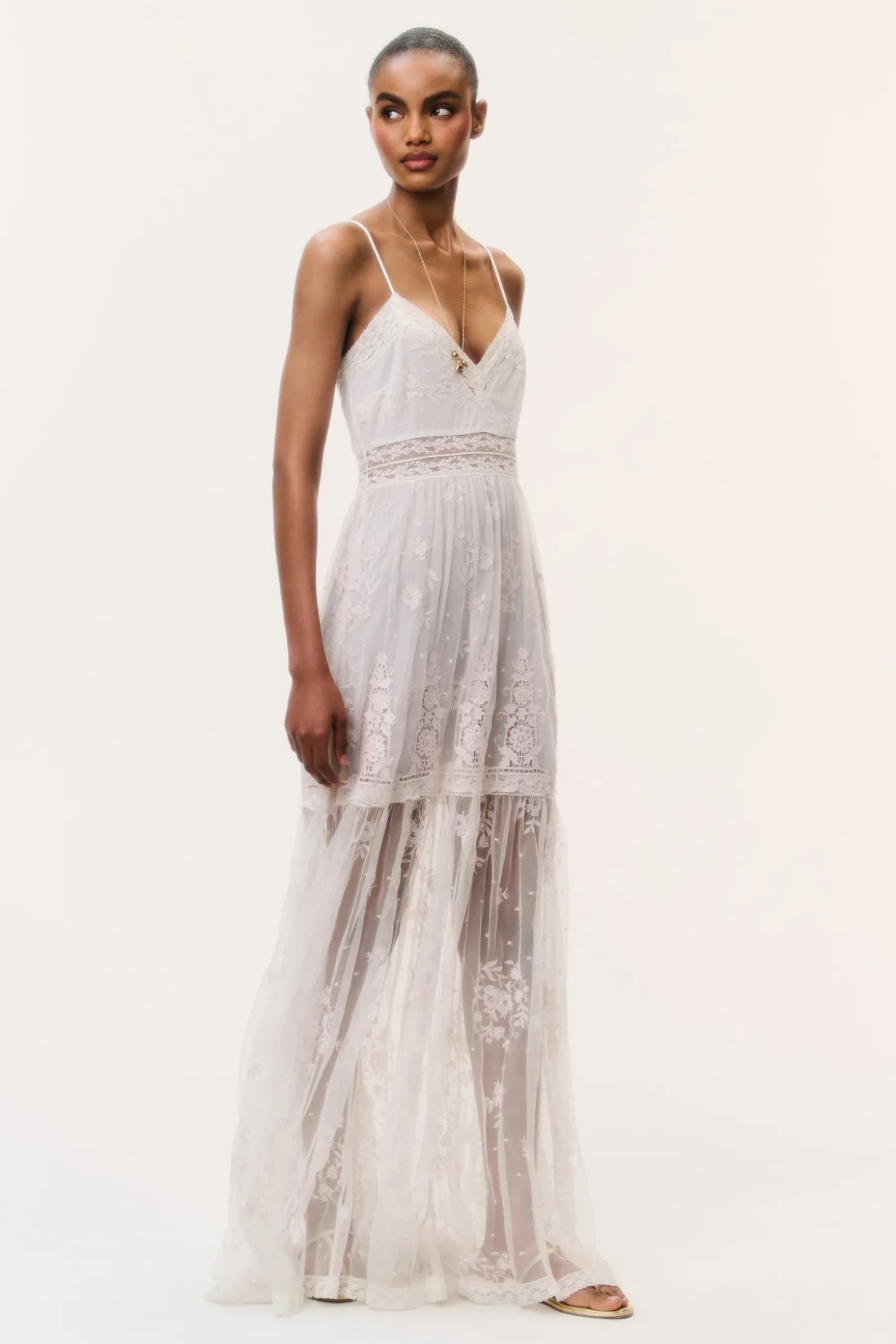 Valmy Embroidered Tulle Maxi Dress
