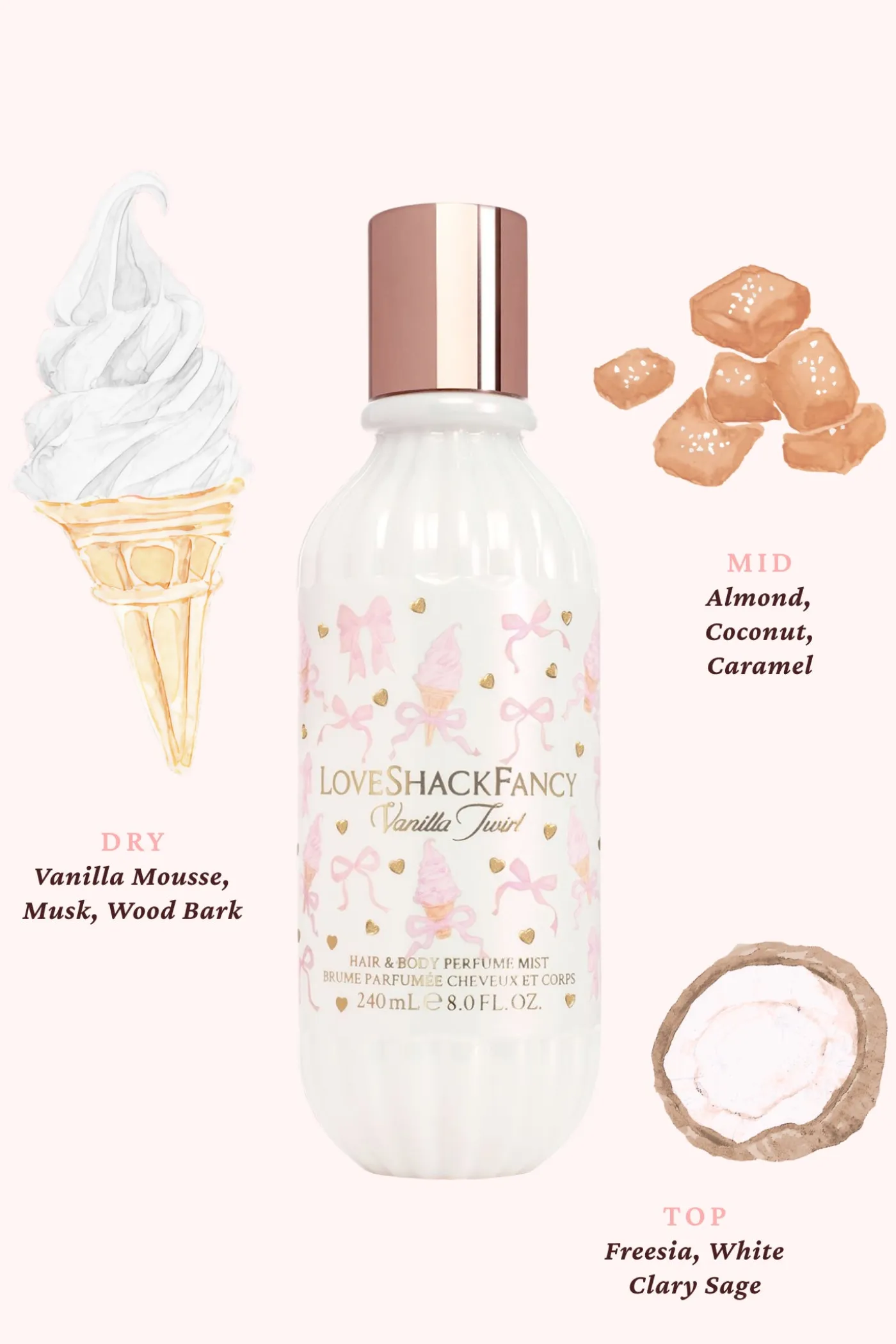 Vanilla Twirl Hair & Body Perfume Mist with Vanilla Mousse and Salted Caramel