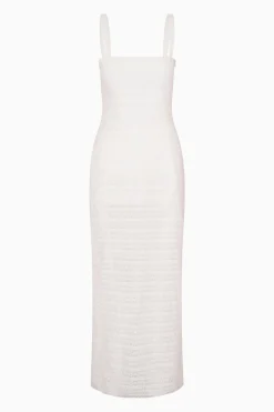 Verna Lace Stripe Midi Dress