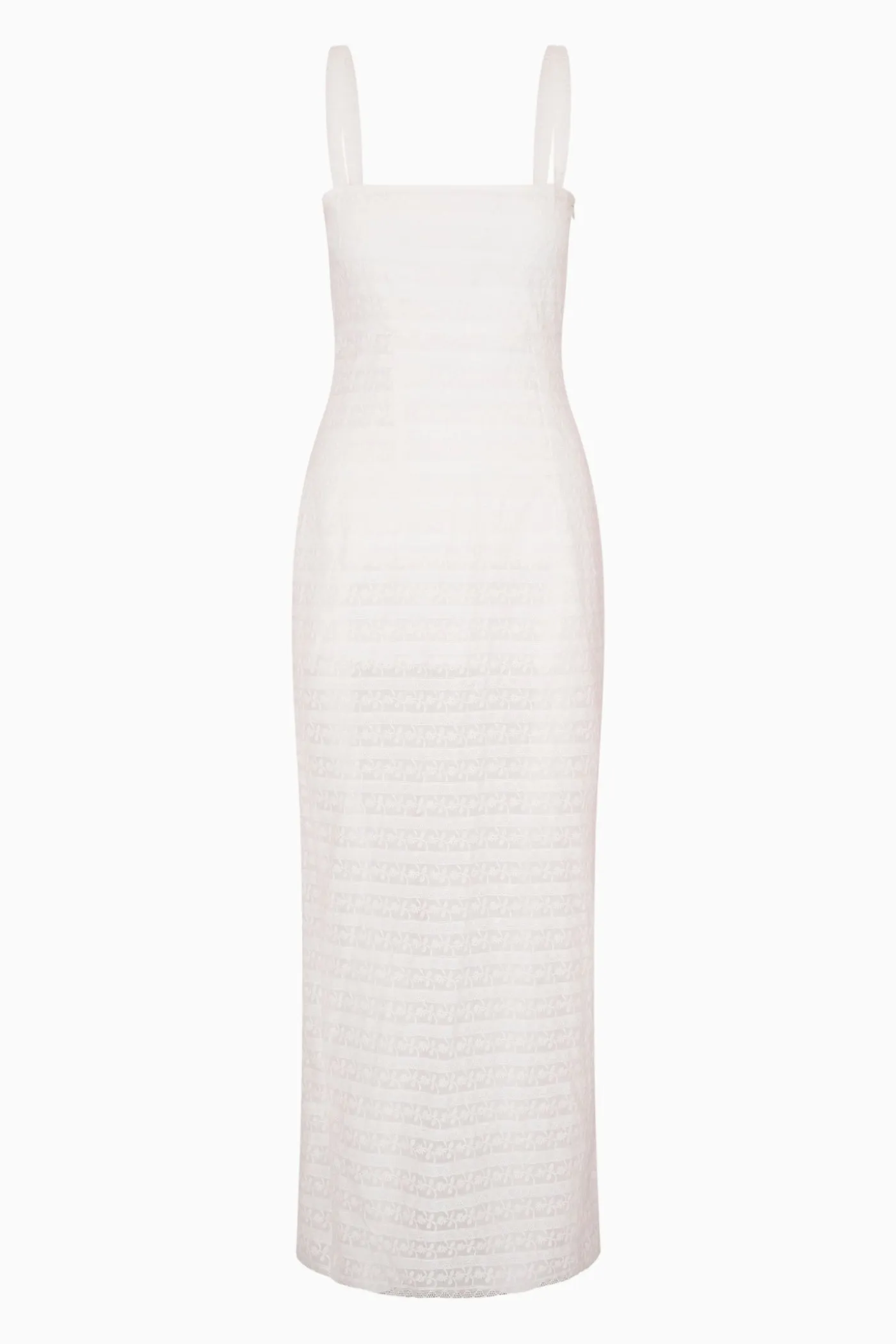 Verna Lace Stripe Midi Dress