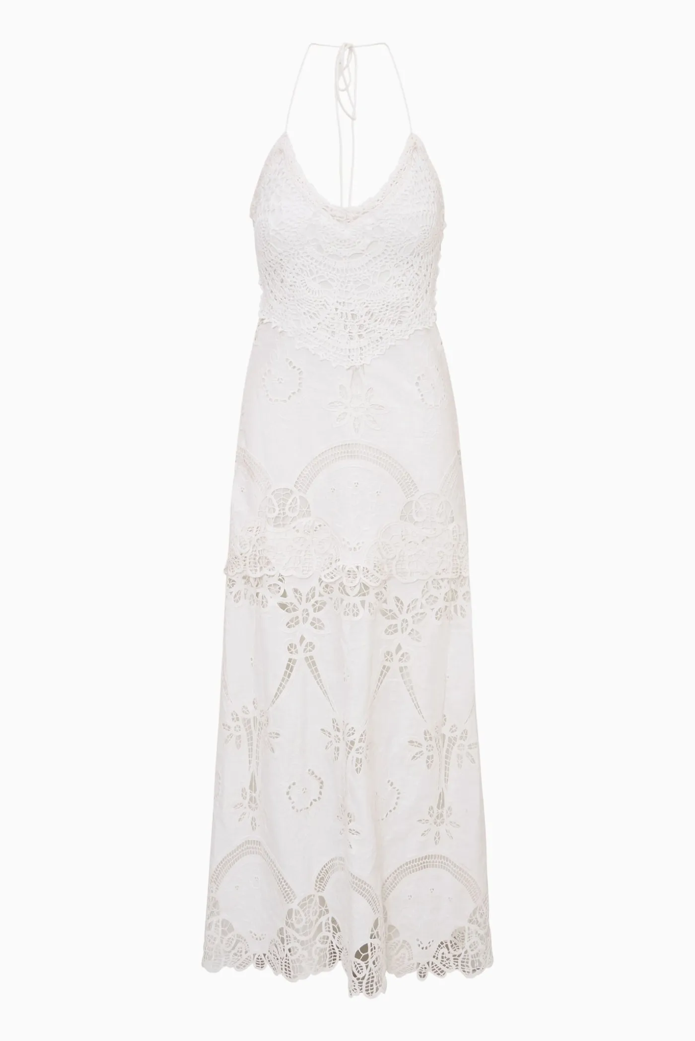 Veyla Crochet Eyelet Maxi Dress