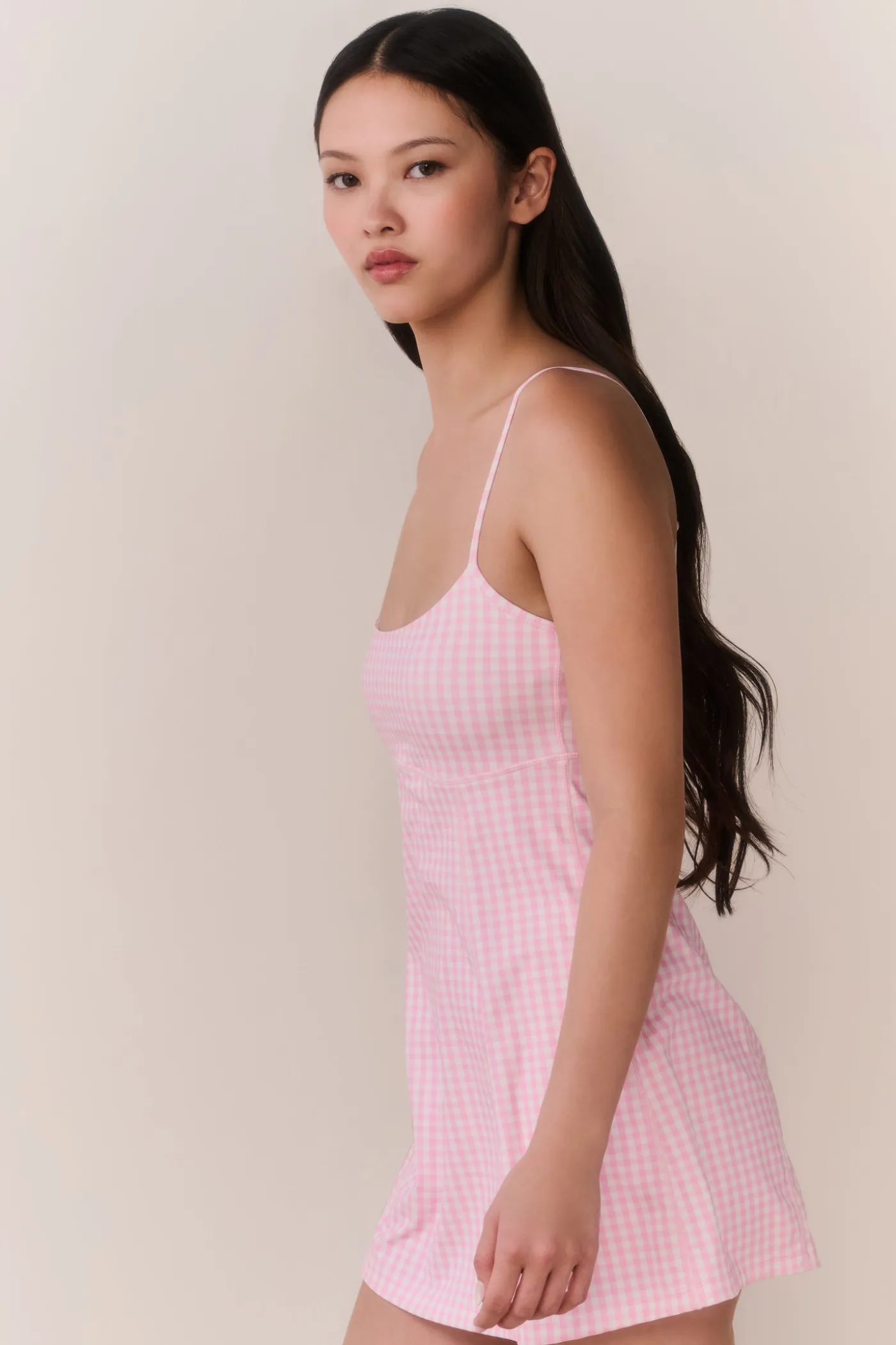 Vivianna Gingham Print Active Dress