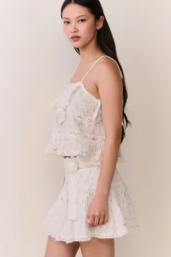 Willia Floral Embroidered Cotton Mini Skirt