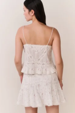 Willia Floral Embroidered Cotton Mini Skirt