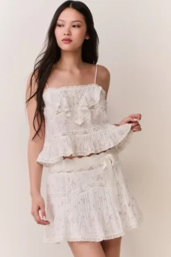 Willia Floral Embroidered Cotton Mini Skirt