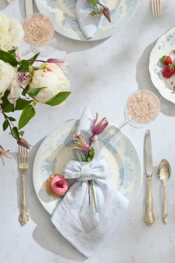 Yarn Dye Printed Bow Napkin Rings - Set of 4