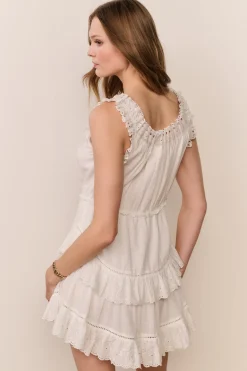 Zayan Heart Eyelet Cotton Mini Dress