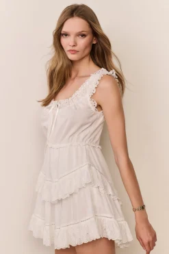 Zayan Heart Eyelet Cotton Mini Dress