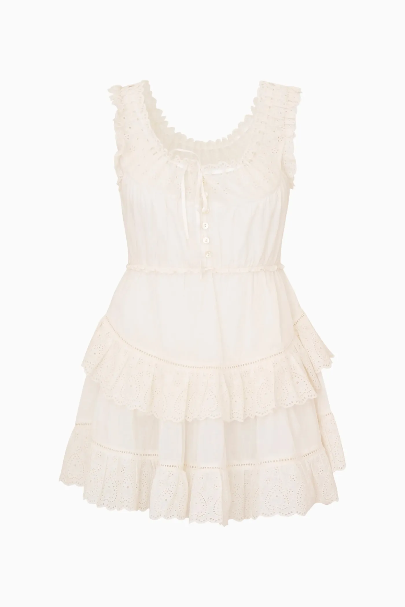 Zayan Heart Eyelet Cotton Mini Dress